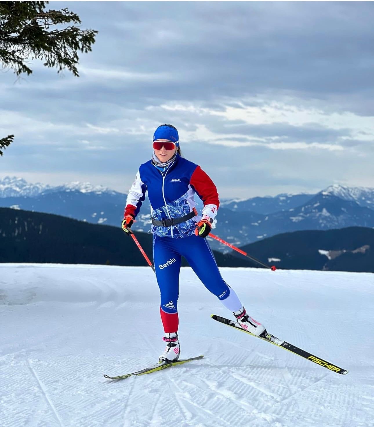 Anja Ilić training in cross-country skiing